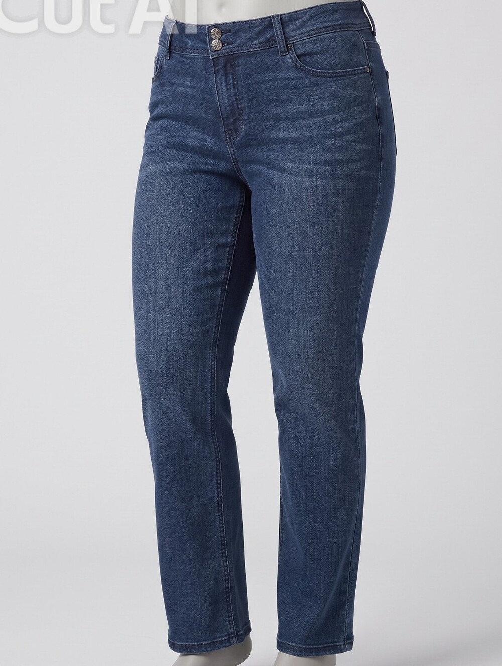 Angels Women's Plus Bootcut Blue Denim Jeans 18W 5-Pocket Cotton Blend